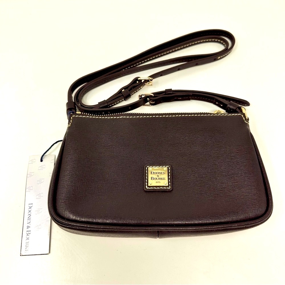 Dooney & Bourke NWT Lexi Crossbody Bag Saffiano Leather Brown